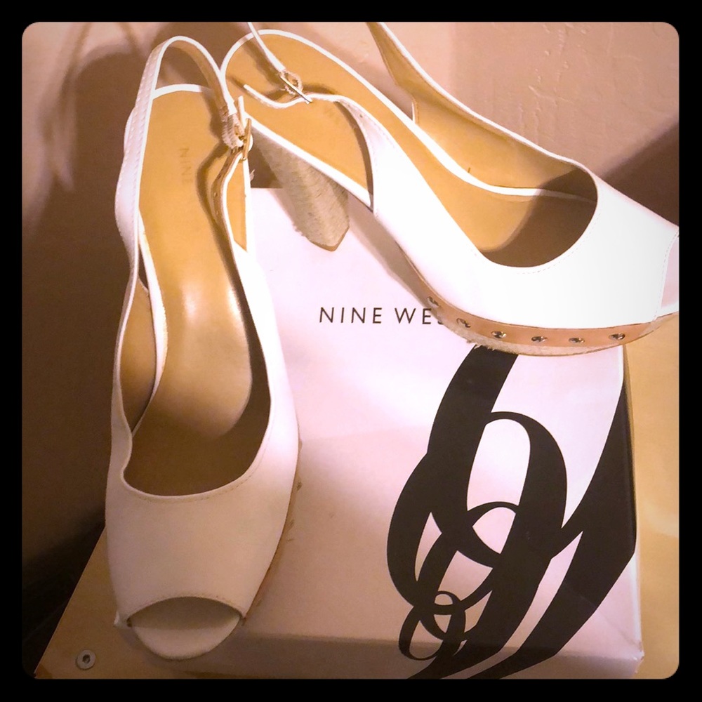 Size 11 White Peep Toe Heels